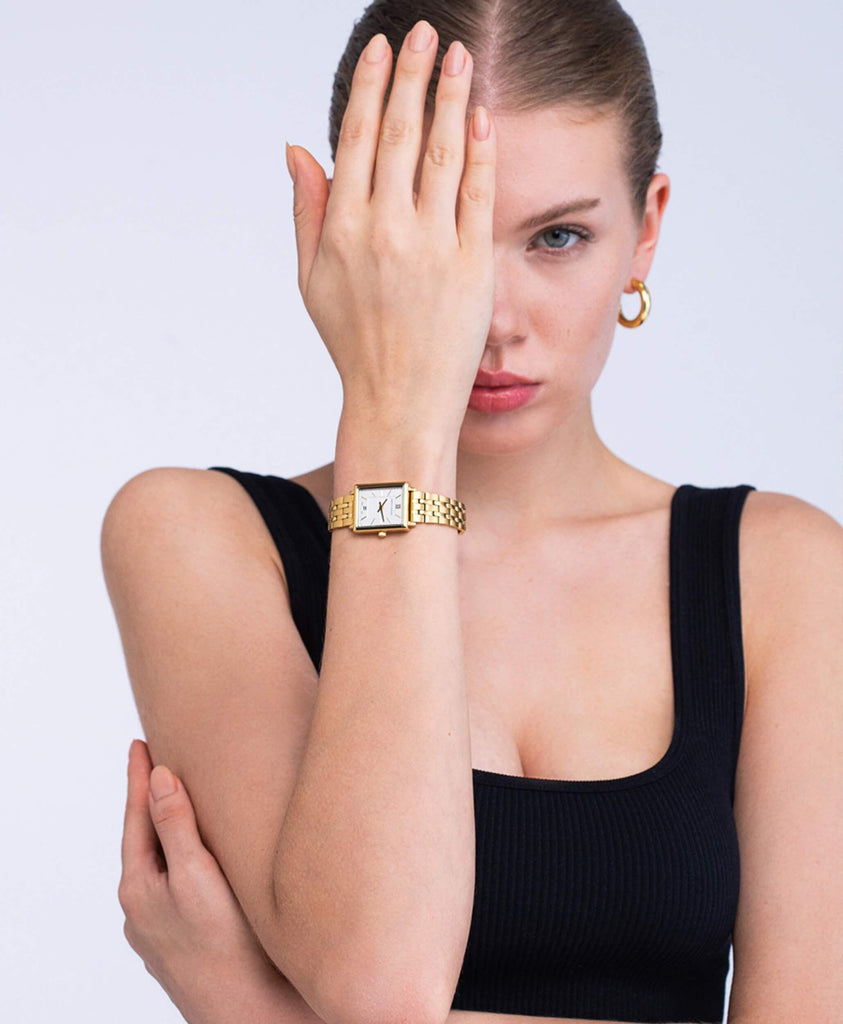 Boyfriend Mini Classic Gold White 31mm - Larsson & Jennings | Official Store
