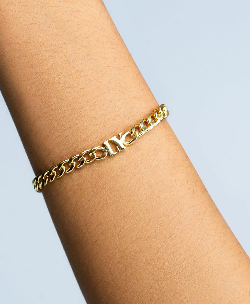 Bold Letters Bracelet 18ct Gold Vermeil - Larsson & Jennings | Official Store