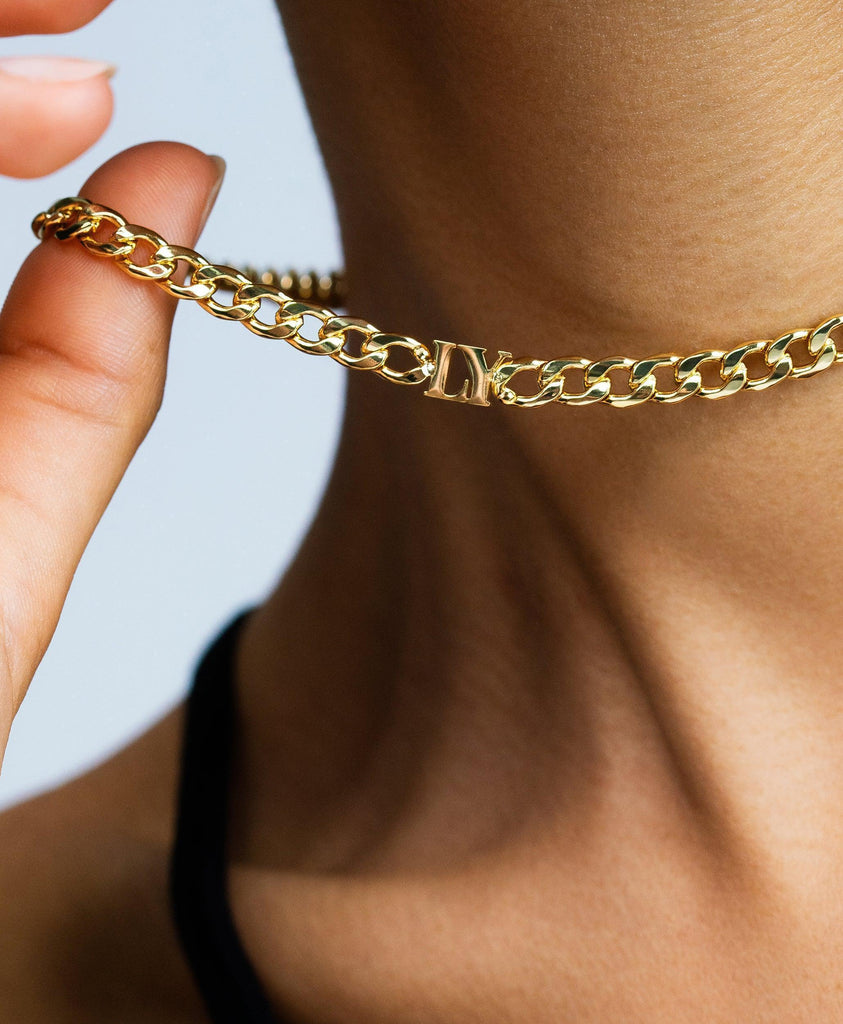 Bold Letters Necklace 18ct Gold Vermeil - Larsson & Jennings | Official Store