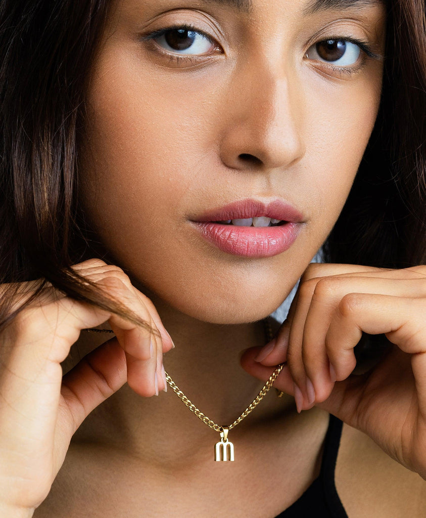 Curb Initial Necklace 18ct Gold Vermeil - Larsson & Jennings | Official Store