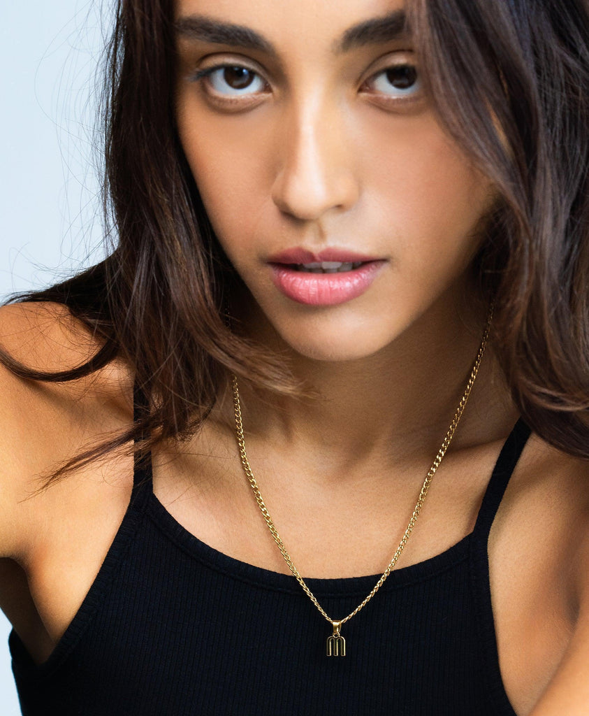 Curb Initial Necklace 18ct Gold Vermeil - Larsson & Jennings | Official Store