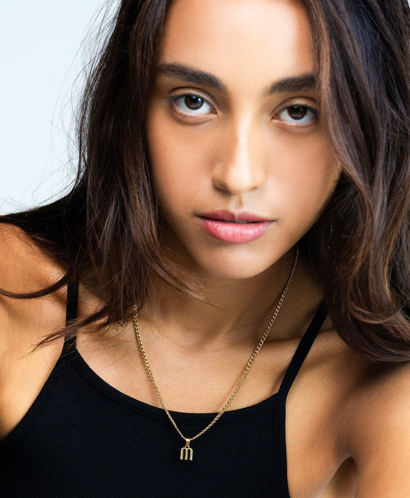 Curb Initial Necklace 18ct Gold Vermeil - Larsson & Jennings | Official Store