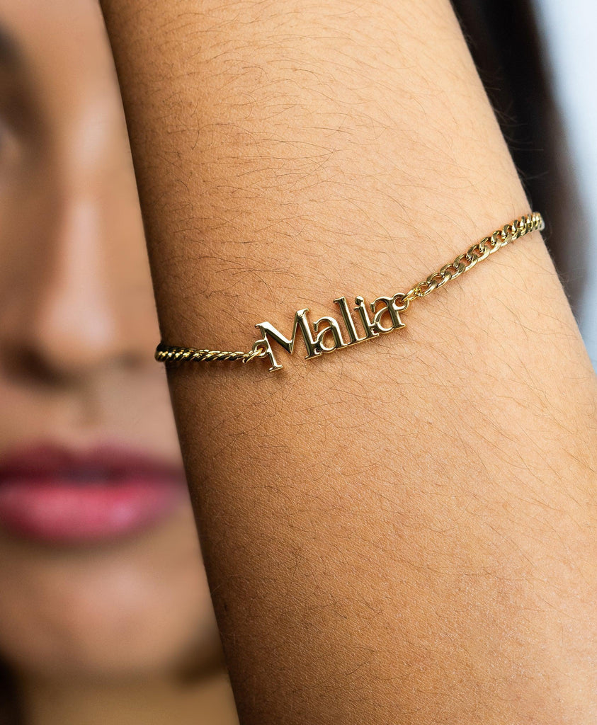 Curb Name Bracelet 18ct Gold Vermeil - Larsson & Jennings | Official Store