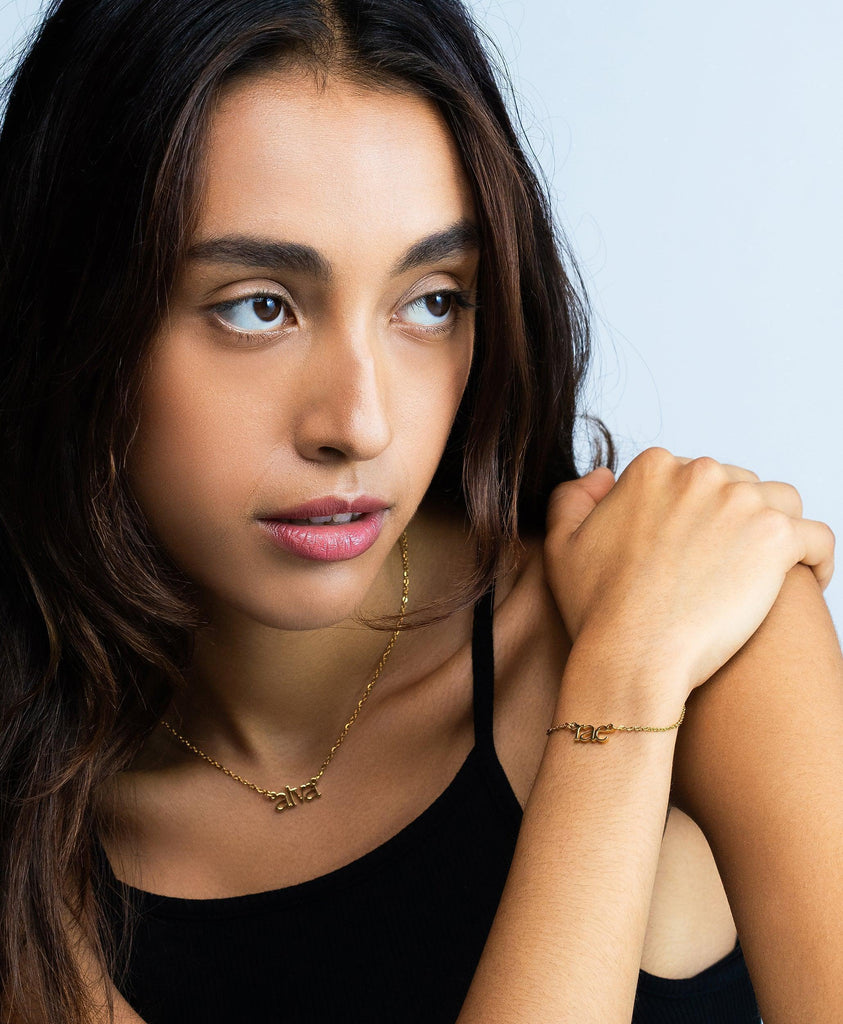 Sleek Name Bracelet 18ct Gold Vermeil - Larsson & Jennings | Official Store
