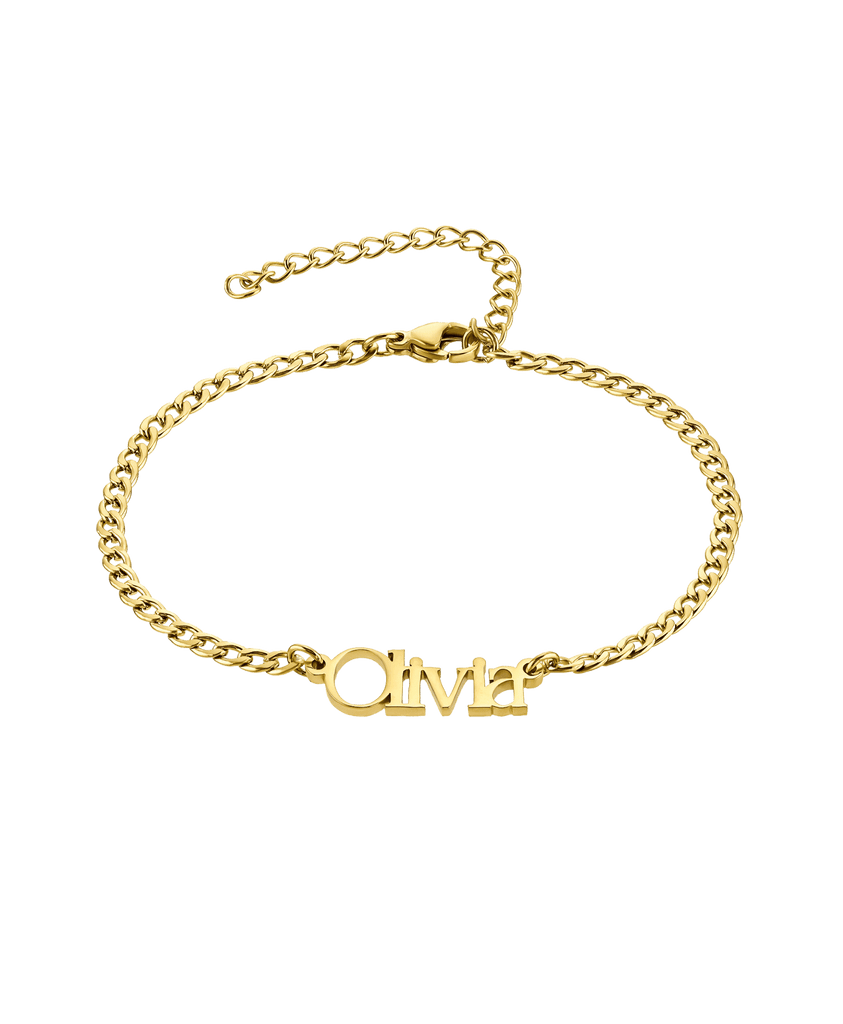 Curb Name Bracelet 18ct Gold Vermeil - Larsson & Jennings | Official Store