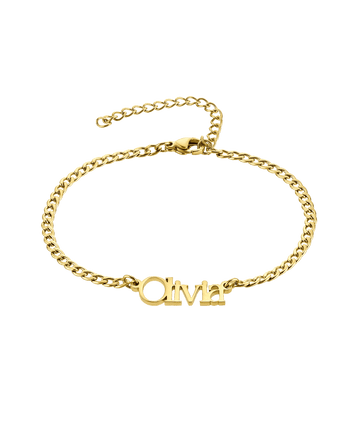 Curb Name Bracelet 18ct Gold Vermeil - Larsson & Jennings | Official Store